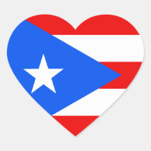 Flag of Puerto Rico Heart Sticker