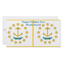 Flag of Rhode Island, Happy Holidays from U.S.A. Custom Photo Card