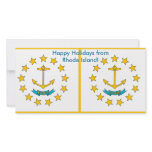Flag of Rhode Island, Happy Holidays from U.S.A. Custom Photo Card