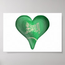 Flag Of Saudi Arabia In A Heart Posters
