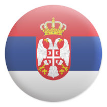 Flag of Serbia Round Stickers