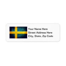 Flag of Sweden Custom Return Address Label