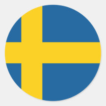 Flag of Sweden Round Stickers