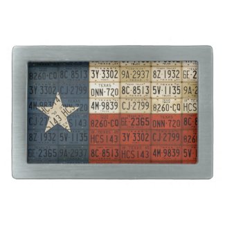 Flag of Texas Lone Star State License Plate Art Belt Buckle