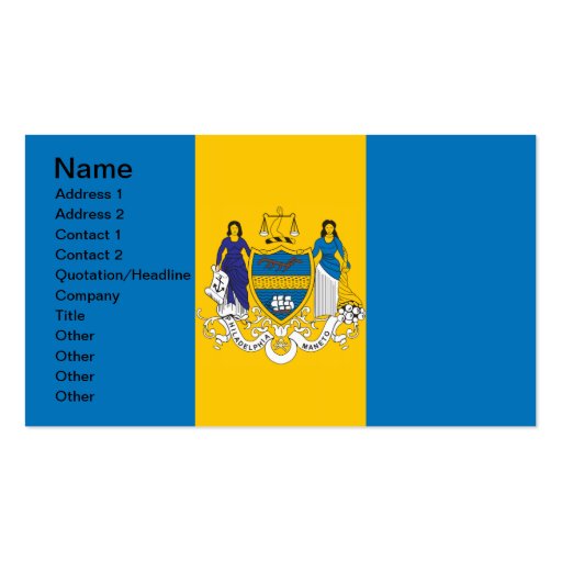 Flag of the city of Philadelphia Business Card Template
