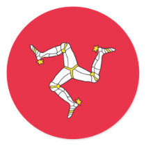 Flag of The Isle of Man Round Stickers