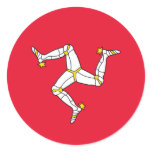 Flag of The Isle of Man Round Stickers