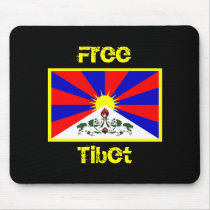 Flag of Tibet FREE TIBET Mousepad