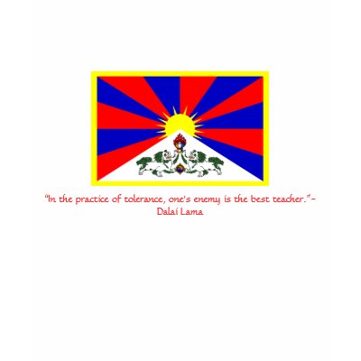 Flag of Tibet Quote Dalai lama Tee Shirt by Keldug