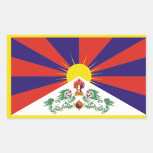 Flag of Tibet Rectangle Sticker