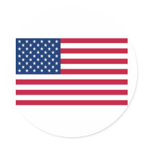 Flag of United States of America Round Sticker