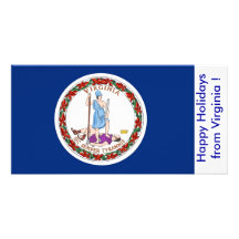 Flag of Virginia, Happy Holidays from U.S.A. Photo Greeting Card