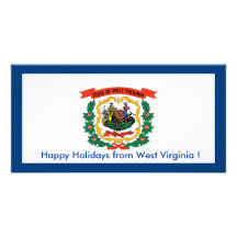 Flag of Virginia, Happy Holidays from U.S.A. Photo Card Template