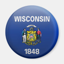 Flag of Wisconsin Refrigerator Magnets