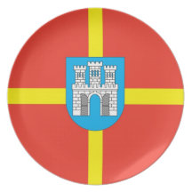 Flag of Zhytomyr Oblast, Ukraine Dinner Plate
