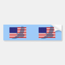 Flag & Patriotic Eagle Bumper Sticker
