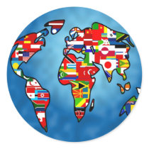 Flag Planet Round Sticker