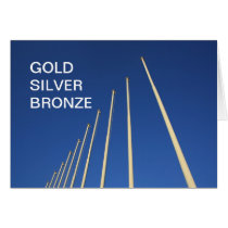 Flag Poles GOLD  SILVER BRONZE Card