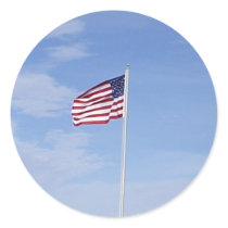 Flag Proudly Waving USA Sticker