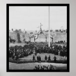 Flag Raising at Fort Sumter near Charleston 1865 posters