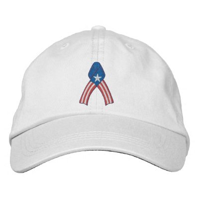 Flag Ribbon Embroidered Hats by ZazzleEmbroidery