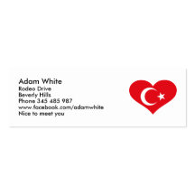 Flag turkey heart business card templates