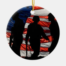 Flag with Soldier Silhouette Ornament