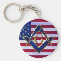 Flag with Square and Compasses Keychain