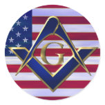 Flag with Square and Compasses Sticker