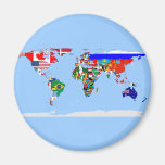 flagged world fridge magnet