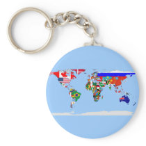 flagged world keychains