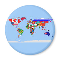 flagged world fridge magnet