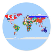 flagged world round sticker