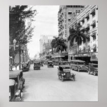 Flagler Street, Miami, 1926 Print
