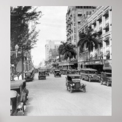 Flagler Street, Miami, 1926 Print