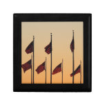 Flags at Sunset I American Patriotic USA Jewelry Box