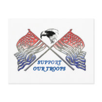 Flags & Eagle Head postcard