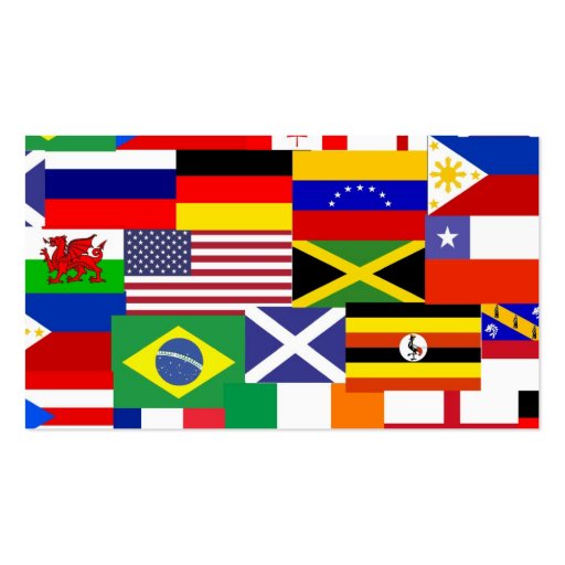 Flags of the world collage business card (back side)