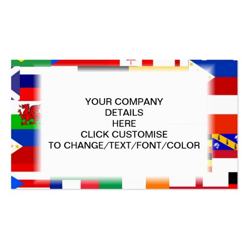 Flags of the world collage business card