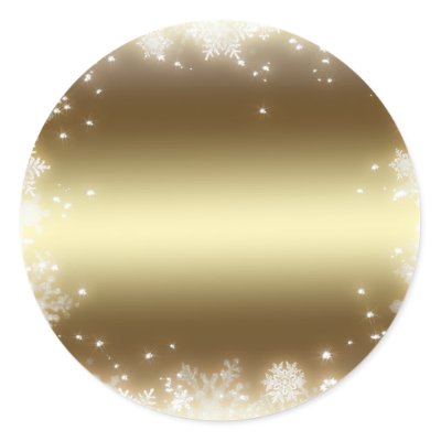 flake, gold round stickers