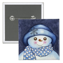 Flaky Snowman Button