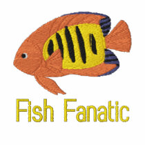 Flame Angelfish Embroidered Shirt (Zip Hoodie) embroidered shirts by MenagerieMayhem Flame Angelfish Embroidered Shirt (Zip Hoodie) embroidered shirts