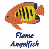 Flame Angelfish Embroidered Shirt (Zip Hoodie) embroidered shirts by MenagerieMayhem Flame Angelfish Embroidered Shirt (Zip Hoodie) embroidered shirts