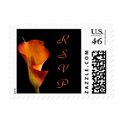 Flame Calla Lily RSVP Postage Stamps by SweetRascal