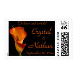 Flame Calla Lily Wedding Postage Stamps