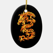 Flame Dragon Christmas Ornaments