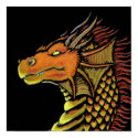 Flame Dragon Print by featherheart Flame Dragon Print