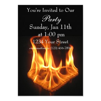 Flame Heart party fire invite