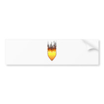 Flame Heart shape Design II Bumper Sticker
