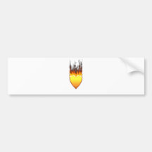 Flame Heart shape Design II Bumper Sticker